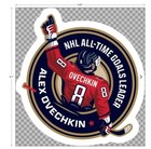 Washington Capitals Alex Ovechkin All Time Goal Leader Sticker - 3 87    X 4 1   