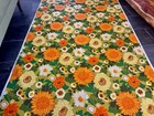 Retro 70   s Citrus Mid Century Flower Power Barkcloth Era Vintage Woodco Fabric