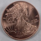  two  2-1 Oz  999 Fine Copper Bullion Walking Liberty-themed Art Rounds
