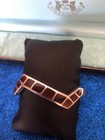 Antique Hand Made Tiger Eye Sterling Silver Bracelet  2 1 2     Wide 35 Gram Wt