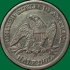 1858-o Seated Liberty Half Dollar Almost Uncirculated Au Coin  Cleaned  34129