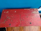 Vintage Asian Wood Storage Trunk With Ornate Red Finish And Painted Reliefs