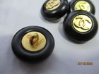Chanel 4 Black   Gold Tone Metal Cc Logo Buttons 18 Mm Lot 4 Pc Set