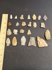 Lot Of Assorted Arrowhead Spearhead Tips And Pieces Origin Unknown