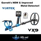 New Garrett Vortex 9 Metal Detector - Fully Waterproof To 16ft 