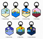 Personalized Silicone Hexagon Scenic Dog Cat Id Tag Custom Engraved