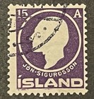 Travelstamps  1911 Iceland Stamp Scott  90 - 15a Jon Sigurdsson Used Handstamped