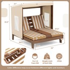 Costway Kids Double Chaise Lounge Patio Lounge Chair With Cup Holders   Awning