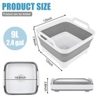 Cisilov 9l 2 4gal Collapsible Dish Basin  Portable Wash Basin With Drain Plug 