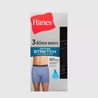 Hanes Men   s 3 Boxer Briefs     Black  Cool Comfort Cotton Underwear Free Fast Ship