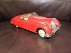 Vintage Bandai Japan Tin Litho Jaguar Xk120 Convertible Friction Car Red Works