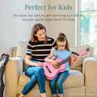 30  Kids Acoustic Guitar Pink Beginner All In One Kit Tuner Pics Strap Bag Bcp  