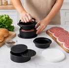 3 In 1 Burger Press Patty Maker Stuffed Hamburger Press Kit With 100 Wax Papers