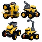 4 Pack Construction Truck Toys - Excavator  Mixer  Crane  Dump Trucks For Kids 3
