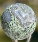 Moss Agate Sphere- Polished Mineral Crystal Healing Sphere 53mm 197g