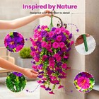 4pcs Artificial Morning Glory Vines Uv Resistant Hanging Flowers Outdoor Decor