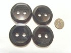 1920s Antique 4 Large 34 Mm Hexagon Motif Black Fakelite Buttons 52510