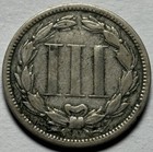 1868 Three Cent Nickel     Circulated      Original Surfaces     Exact Coin