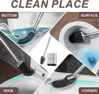 Toilet Brush And Holder Set - Flexible Toilet Bowl Brush Head With Silicone Bris