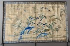 Antique Chinese Qing Silk Embroidery Panel Birds Chrysanthemum Birds Huge 38 5   