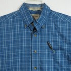 Ll Bean Button Down Flannel Pocket Men Size S Traditional Fit Plaid Cotton Blue