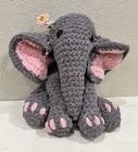 Knitted Elephant Plush Toy Handmade Crochet Stuffed Animal 10 5    For Kids Gift