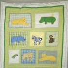 Pottery Barn Kids Safari Animal Baby Quilt Zoo Patchwork Nursery Crib 46    X 35   