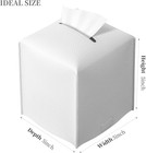 Square Tissue Box Cover  Pu Leather Tissue Box Holder With Bottom Belt Modern St