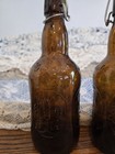 Vintage Grolsch Amber Brown Beer Bottle With Porcelain Swing Top Lid Barware  2