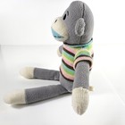 Dan Dee Sock Monkey Plush Stuffed Animal 16  Gray Sweater Soft Toy Doll Gift
