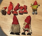 Vintage Scandinavian Tomte Nisse Gnome Christmas Ornaments Handmade  8  God Jul 