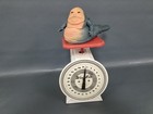 Vtg Way-rite Household Scale 25 Lbs Usa Mcm Red white silver Steel Works