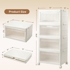 4 Drawers Storage Bins W wheels Plastic Containers Organizer Box For Living Room