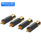 Audio Pure Copper Rca Plug Rhodium  gold Plated Screws Locking Rca Connector