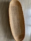 Vtg Hand Woven Wicker bamboo Harvest Basket   extra Large 31  X 13   