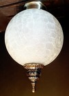 Vintage Mid Century 1960 s-70 s Retro Frosted Crackle Glass Ball Light Fixture