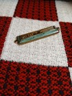 Vintage Mezuzah Case Vintage Brass  Bronze Oxidized Green Made In Israel Scroll
