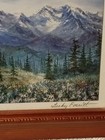 Becky Everitt Signed Framed Landscape Print Paradise Mountains Cabin Forest 9x7
