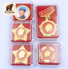 1 Set 5pc Mao Zedong Metal Badge Pins Historical Collectibles With Display Boxes