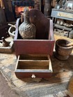 Primitive Old Aafa Wall  Candle Box Dry Red Paint Early Cabin Goods