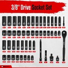 3 8  Drive Impact Socket Set  50pcs Sae metric  Deep shallow Sockets