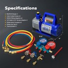 3 5 Cfm 1 4 Hp Air Vacuum Pump Hvac Manifold Gauge Set Ac A c Refrigeration Kit