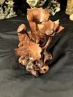 Chinese   Asian Fine Hand-carved Rosewood Burlwood Sculpture - Lily   Lotus