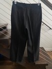Vintage 90s Giorgio Armani Black Gabardine High Pleated Waist Wide Leg Pants 