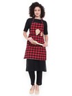 Glun Waterproof Full Size Unisex Kitchen Checkered Apron With 2 Big Front Pocket