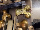 Vintage Brass Door Knobs  Lock-sets  Striker Plates Doorbell- See Pics 
