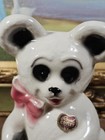 Vtg Royal Copley White Teddy Bear Planter With Pink Bow Mcm Pottery  Crazing