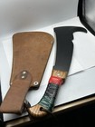 Woodman   s Pal 481 Brush Axe Machete W  Original Leather Sheath     Made Usa