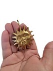  12  Vintage 90s Celestial Sun Moon Stars Shower Curtain Hooks Astrology Gold