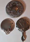 Vintage Hand-held 4  Vanity Mirror Silver-plated Ornate Victorian Design  2 More